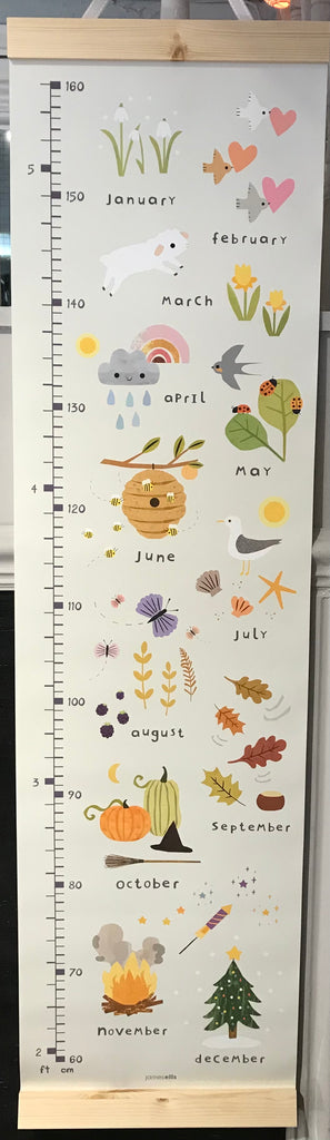 Months of the Year Height Chart