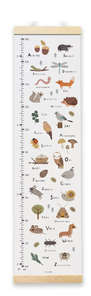 Woodland Alphabet Height Chart