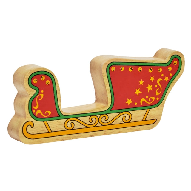 Lanka Lade Wooden red & yellow sleigh toy