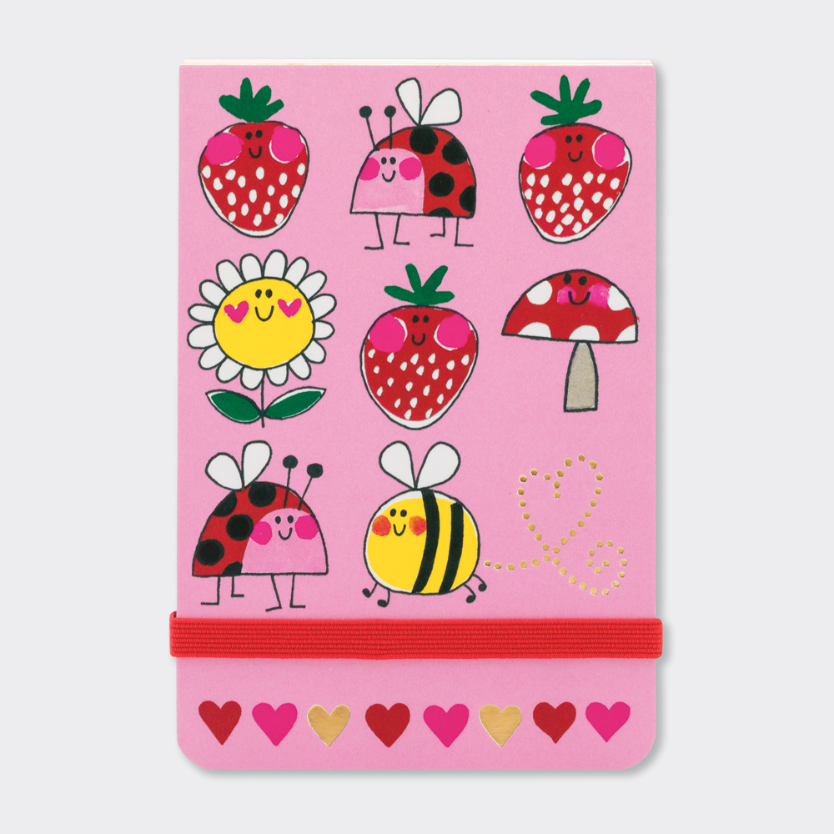 A7 Mini Notepad - Bugs & Strawberries