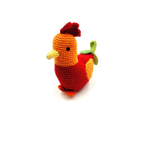 Rooster rattle - red