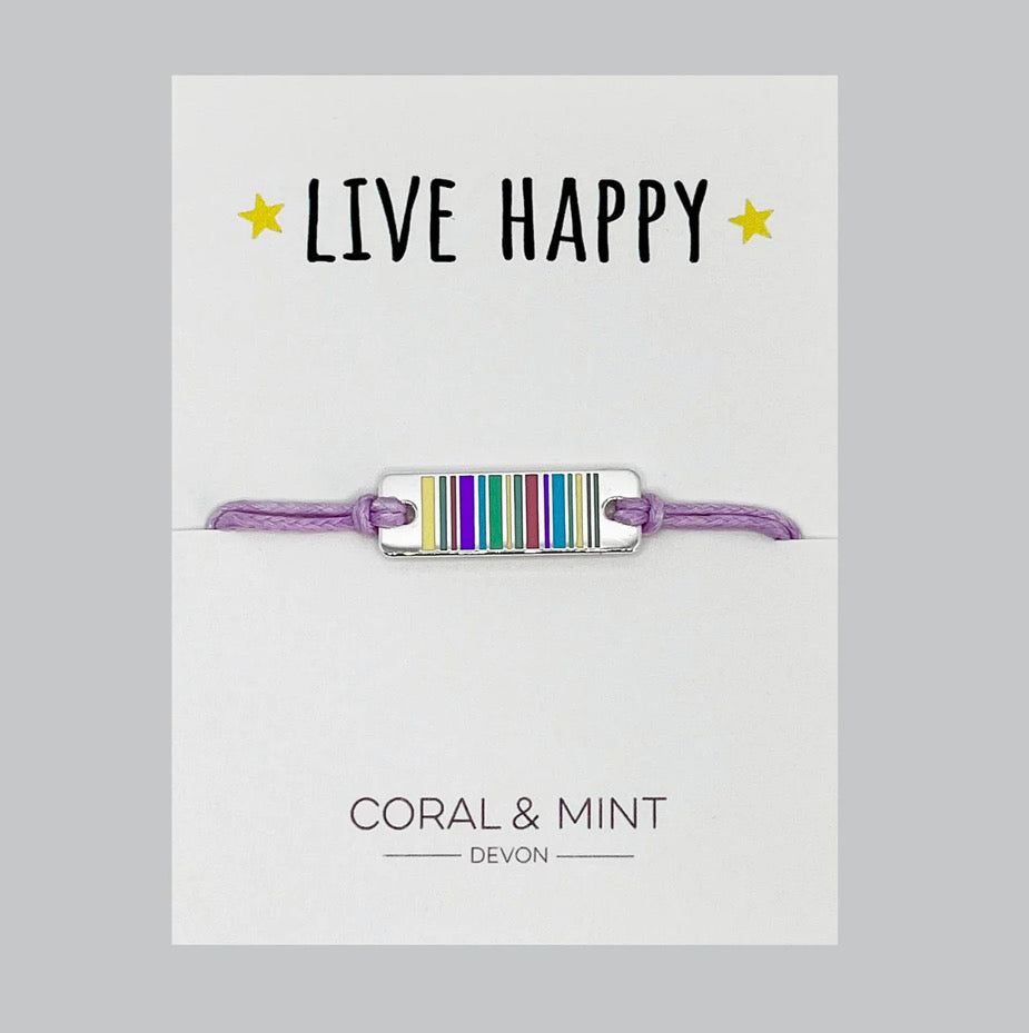 Live Happy - Pastel Bar Bracelet