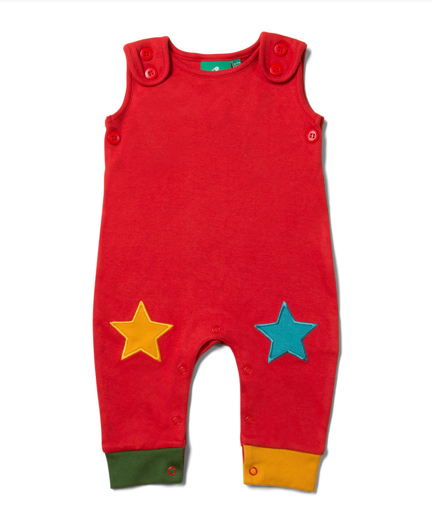 Little Green Radicals Red Star Dungarees