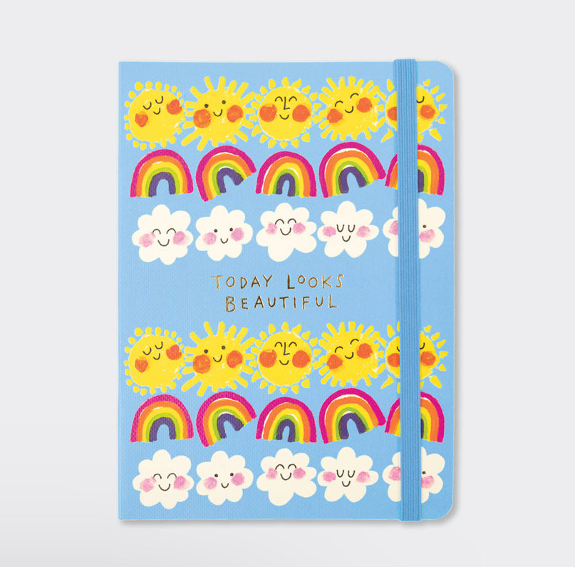 A6 Perfect Bound Notebook - Suns & Rainbows/Today Looks Beautiful