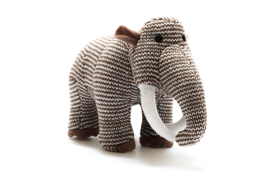 Knitted Woolly Mammoth Dinosaur Rattle Toy