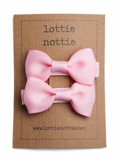 Solid Bows Light Pink - Hair Clips