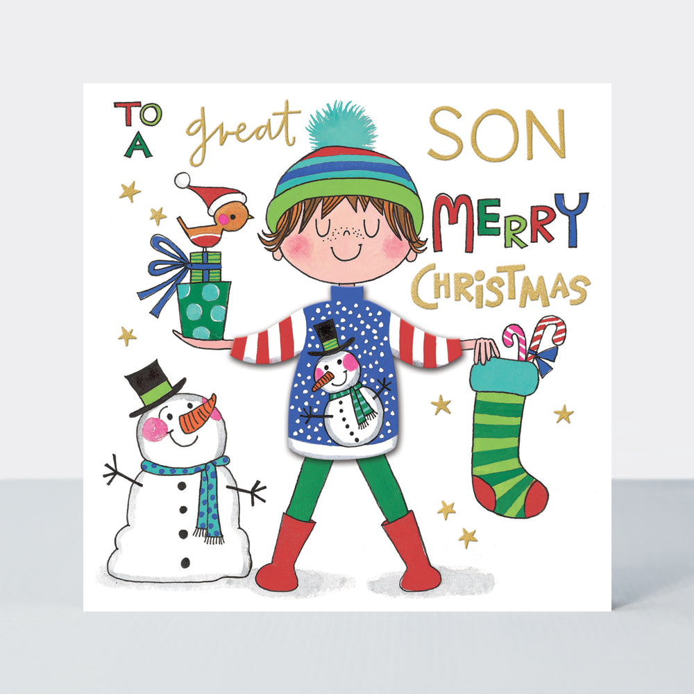 Winter Woolies - Son / Snowman Jumper Christmas Card