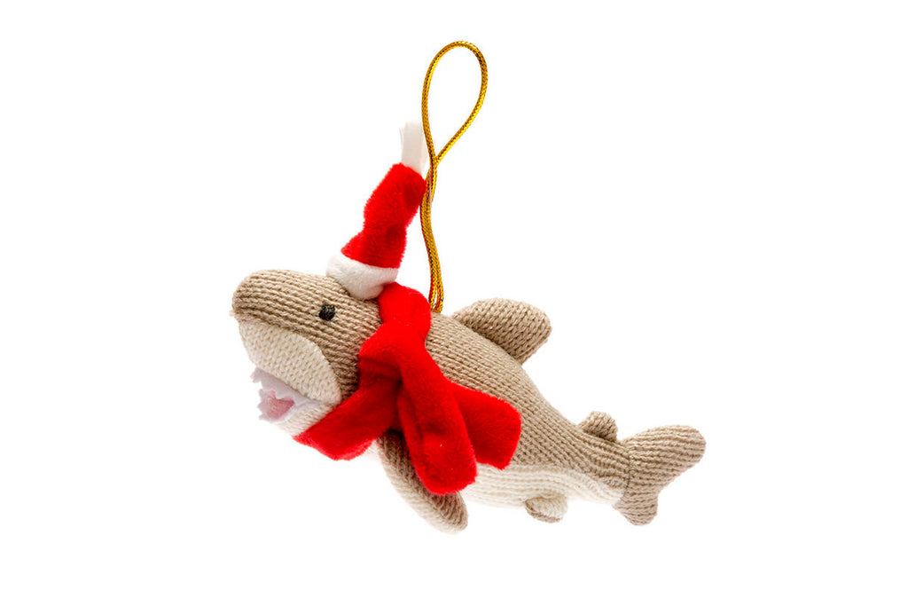 Knitted Shark Christmas Decoration