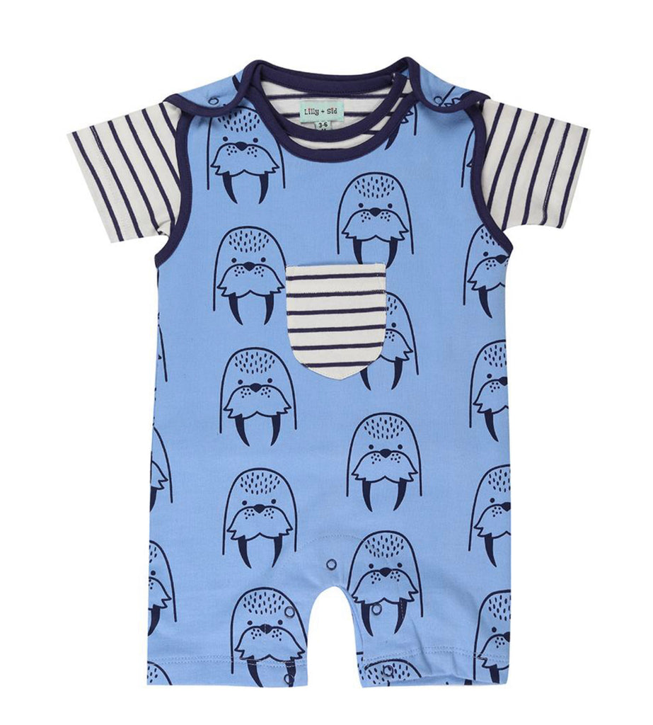 Lilly & Sid Walrus Dungaree Set