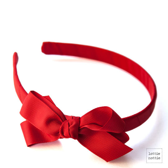 Bow on Alice Band Solid Red