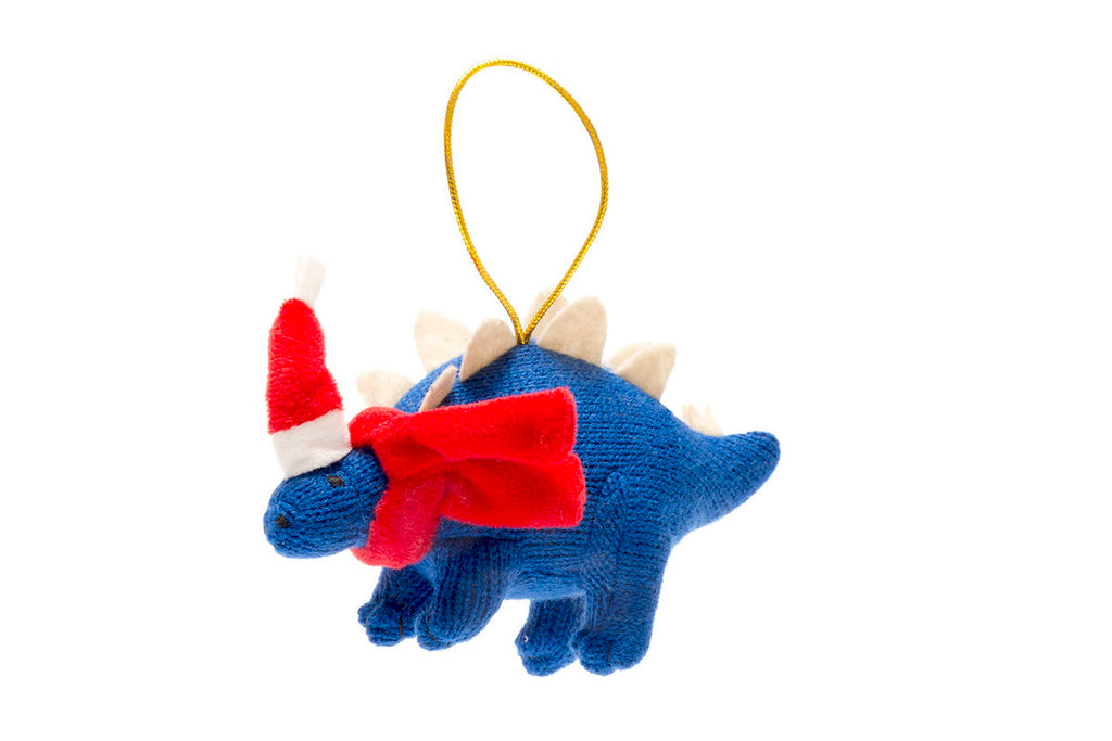 Knitted Stegosaurus Dinosaur Christmas Decoration