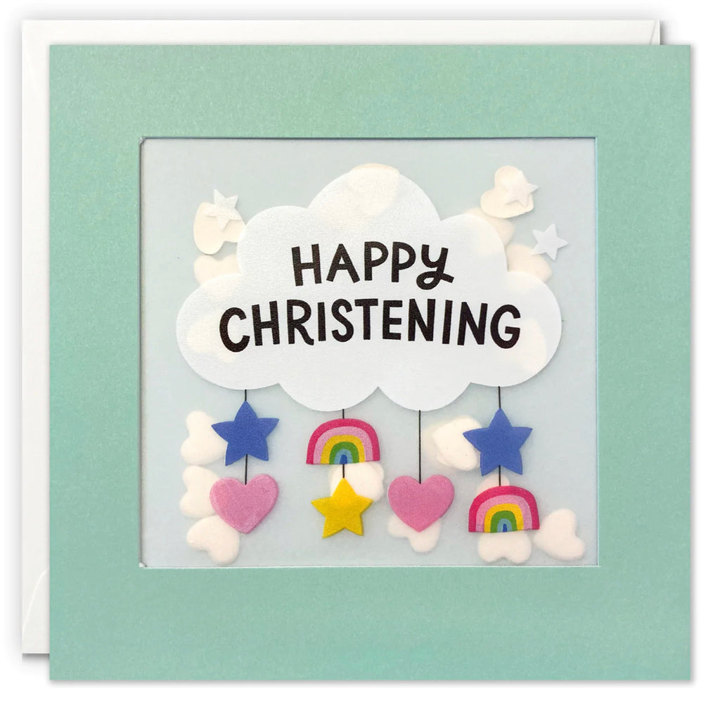 Cloud Mobile Christening Card with Paper Confetti