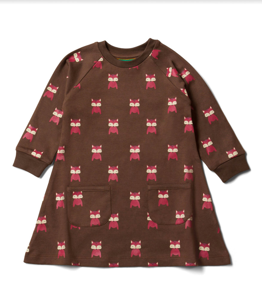 Little Green Radicals Autumn Foxes Snuggle Dress