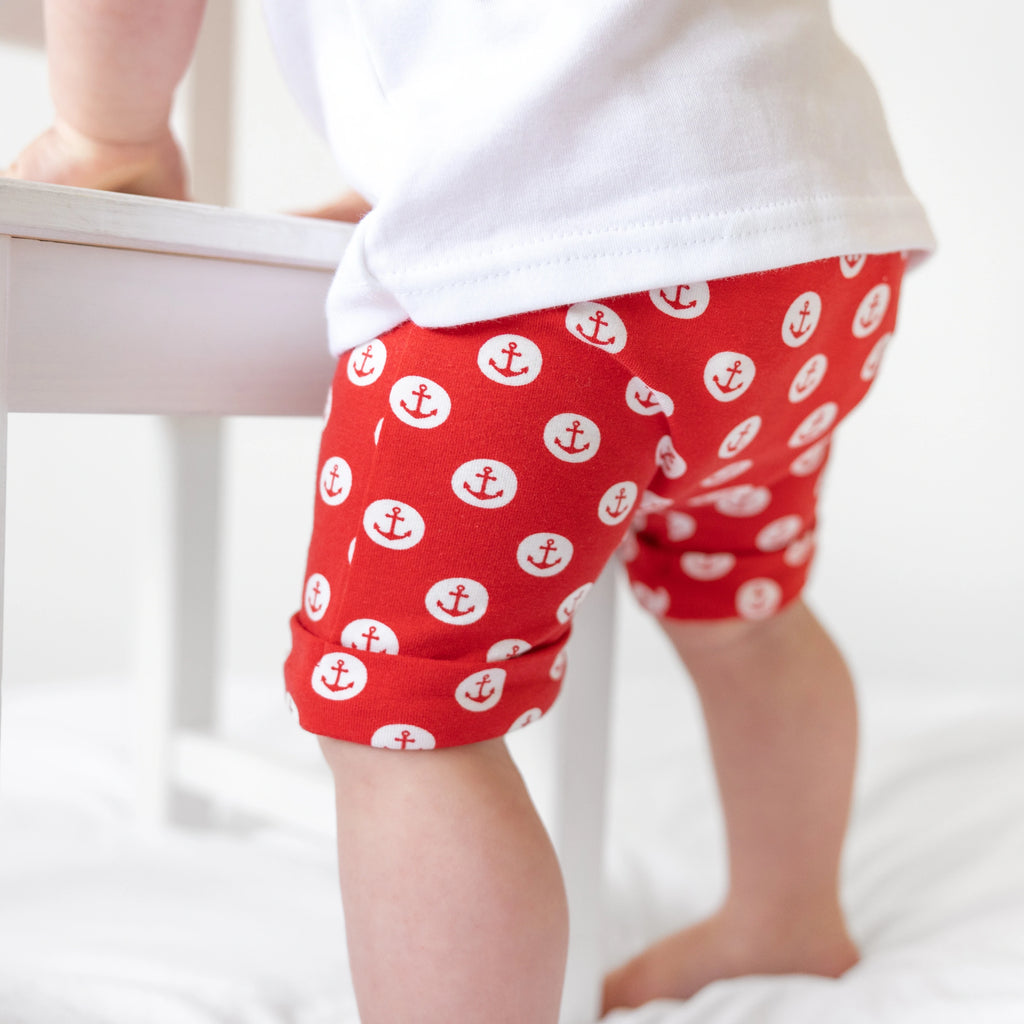 Fred & Noah Red Anchor Shorts