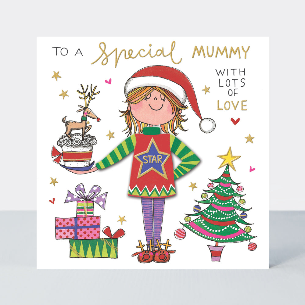 Winter Woolies - Mummy / Tree and Presents Christmas Card