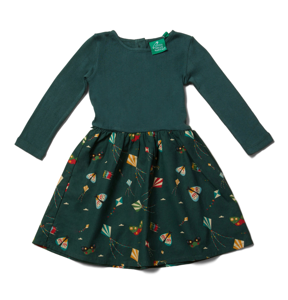 Little Green Radicals Midnight Kites Little Twirler Dress