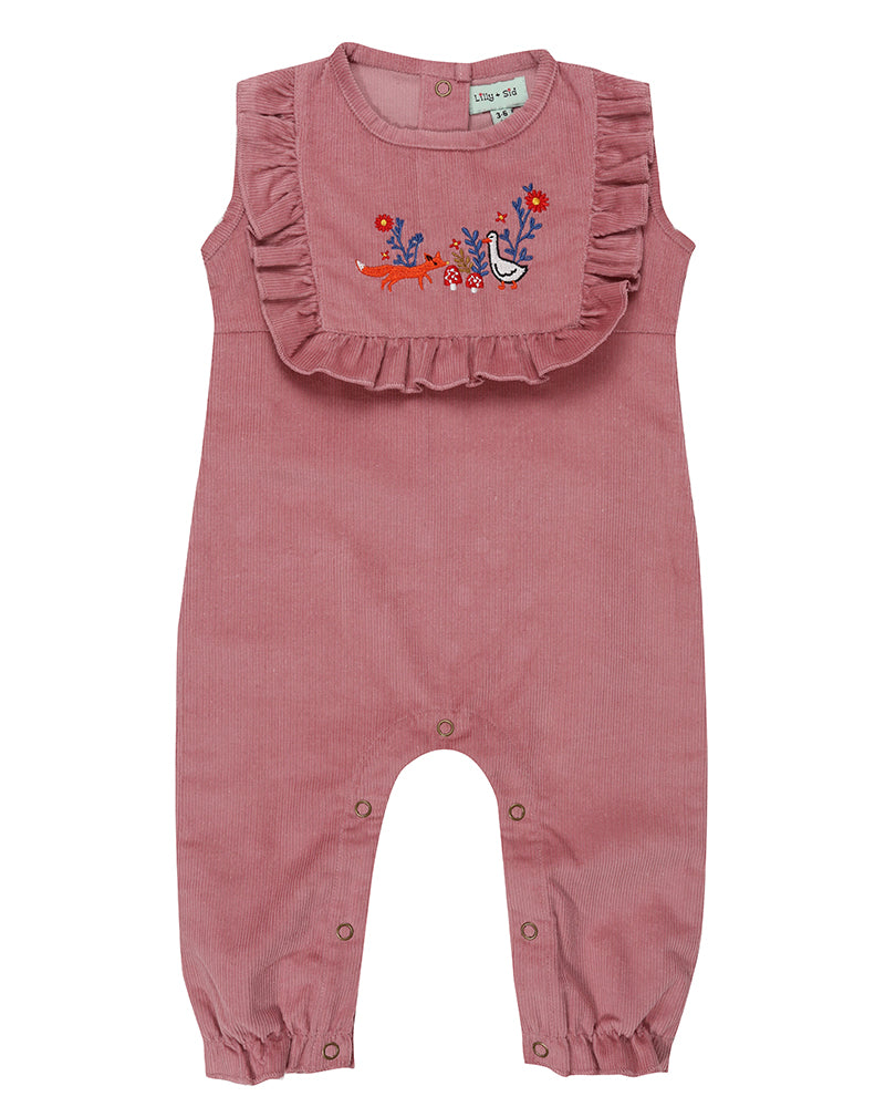 Lilly & Sid Embroidered Cord Dungarees