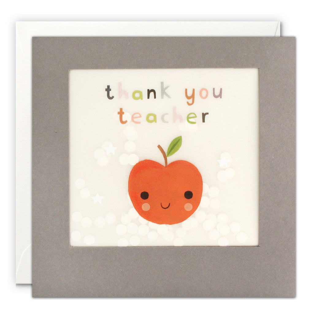 Apple Thank You Teacher Card with Paper Confetti
