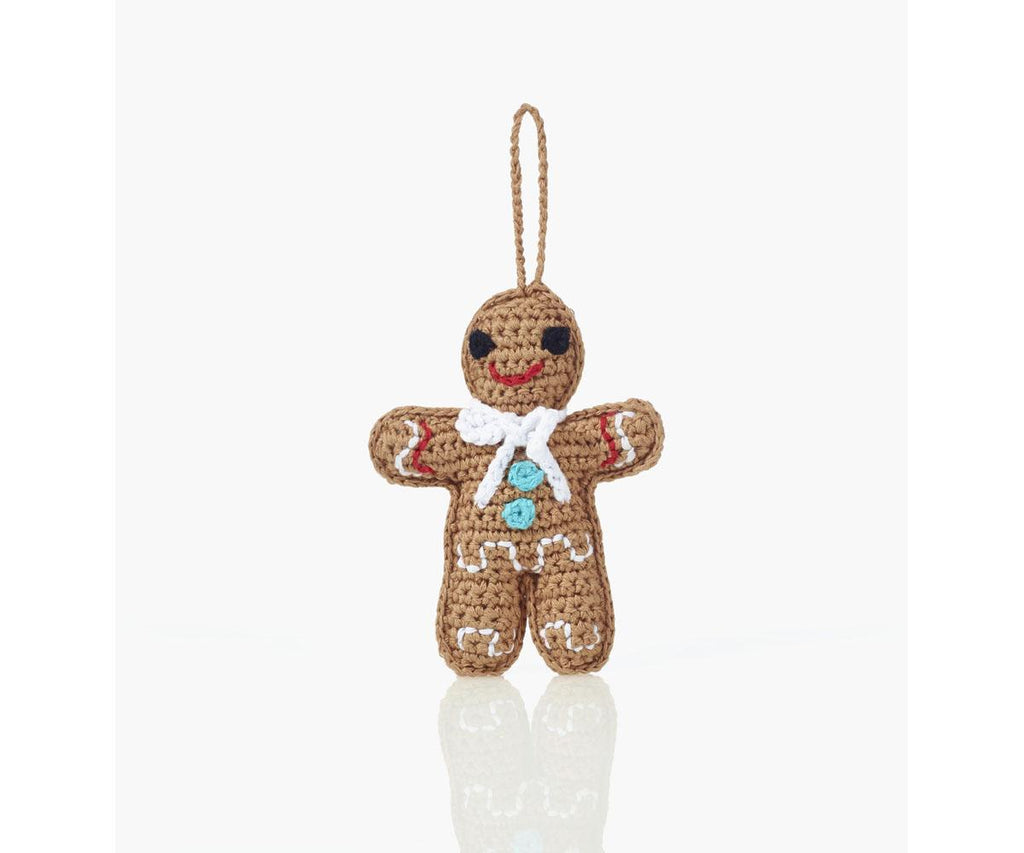 Fair Trade Crochet Cotton Gingerbread Christmas Decoration