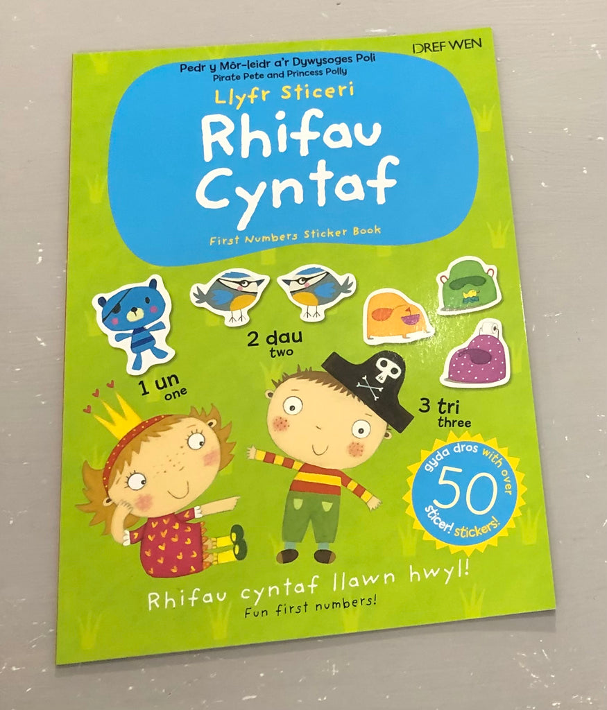 Llyfr Sticeri Rhifau Cyntaf / First Numbers Sticker Book