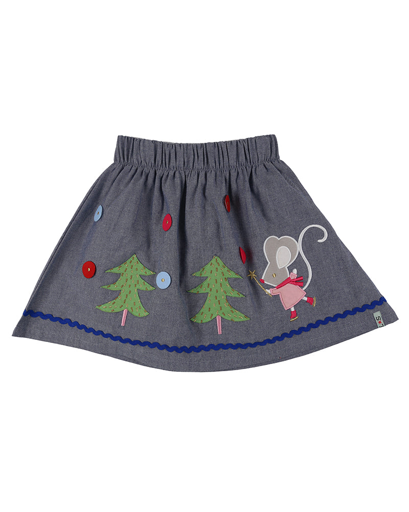 Lilly & Sid Chambray Mouse Skirt