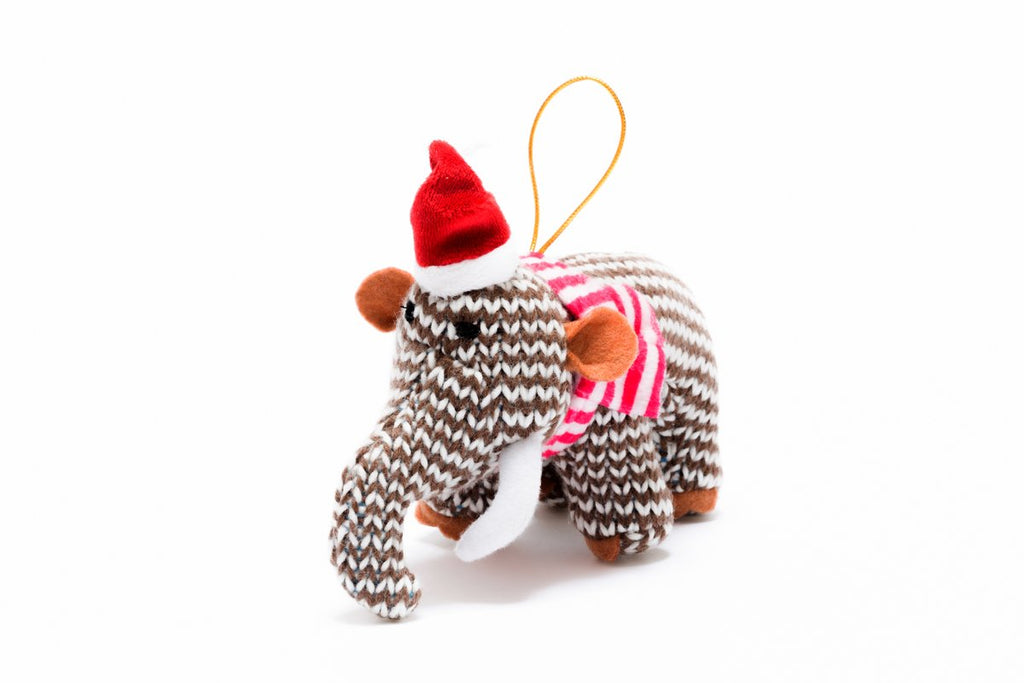 Knitted Woolly Mammoth Christmas Decoration