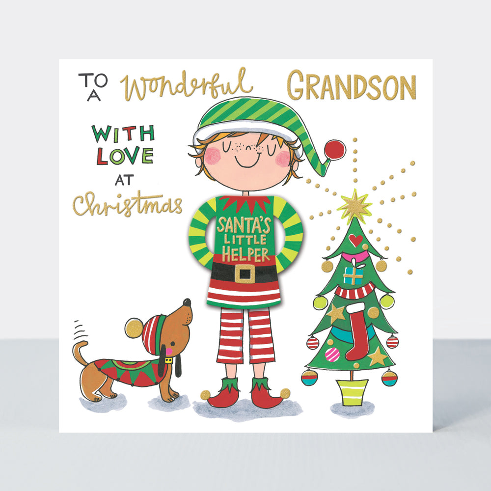 Winter Woolies - Grandson / Santa’s Little Helper Christmas Card
